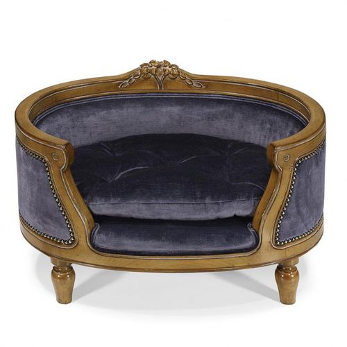 Fabric dog sofa - CHLOÉ PET BED  - Oficina Inglesa - leather / oak / mahogany