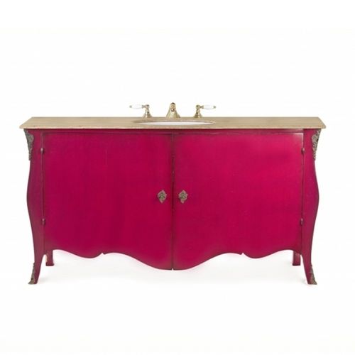 Free-standing washbasin cabinet - GRACE - Oficina Inglesa - oak / mahogany / hand-painted wood