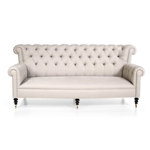 Chesterfield sofa - LAURENT - Oficina Inglesa - fabric / leather / with armrests