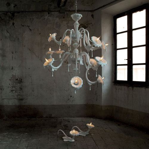 Traditional chandelier - AU REVOIR - KARMAN - opalescent glass / 11 light / commercial