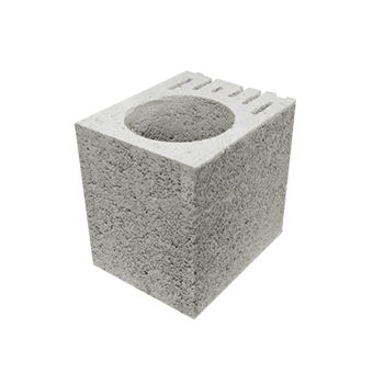 Lightweight concrete block - DEMI ANGLE MODULE - Technitherm - high-resistance / corner