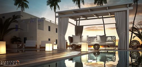 Self-supporting pergola - ECLISSI - DIRELLO S.R.L - aluminum / sun shade louvers / custom