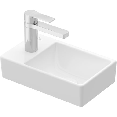 Countertop washbasin - AVENTO: 43003R - Villeroy & Boch - ceramic / with mixer tap / rectangular
