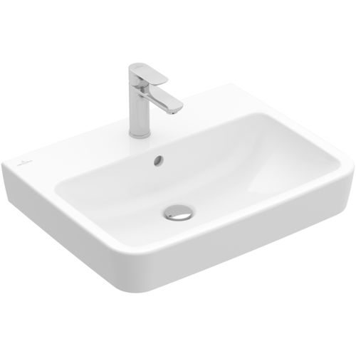 Wall-mounted washbasin - O.NOVO: 4A41MG - Villeroy & Boch - ceramic / with mixer tap / rectangular