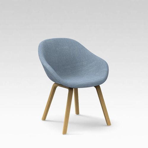 Contemporary lounge chair - TILOS - Mobel Línea - fabric / wooden / upholstered