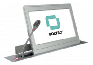 Conference table touch screen - SRET156A-15 - SOLTEC S.L. - countertop / motorized / retractable