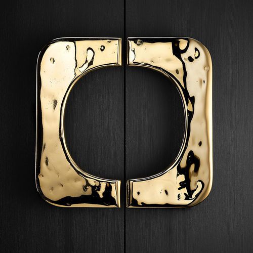 Door pull handle - QUADRA L - DCG PICARDIE - brass / nickel-plated brass / brushed brass