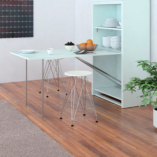 Contemporary dining table - MOBILE MIA - smqrt beds - melamine / aluminum base / rectangular