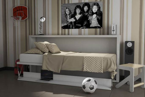 Wall bed - JOKER - smqrt beds - single / contemporary / fabric