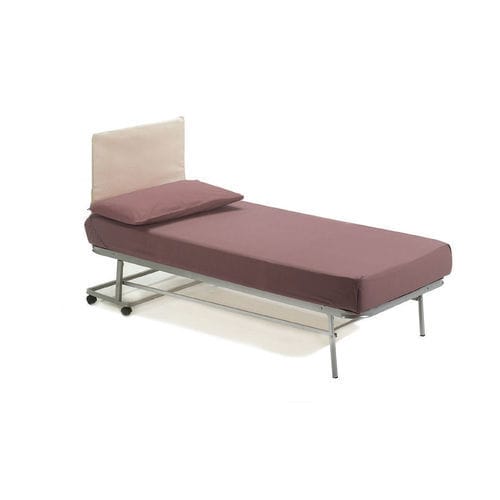 Single bed - LERI - smqrt beds - contemporary / with upholstered headboard / on casters