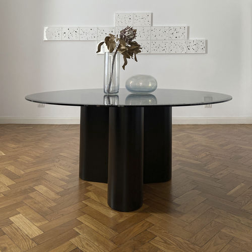Contemporary table - Giorgia - mg12 - lacquered MDF / glass / metal