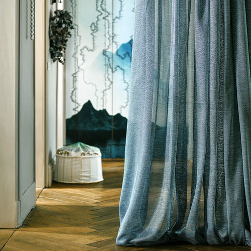 Plain sheer curtain fabric - PONZA - Luciano Marcato - PES / washable / weave