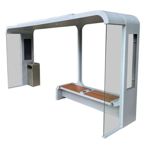 Stainless steel bus shelter - WYS series - The solar range - with bench / LED / with solar panel