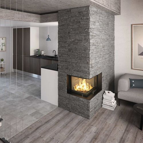 Woodburning fireplace VISIO 2 Attika Feuer AG corner / wall