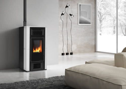Pellet heating stove - FIRENZE CERAMICA  - KARMEK ONE SRL - contemporary / metal