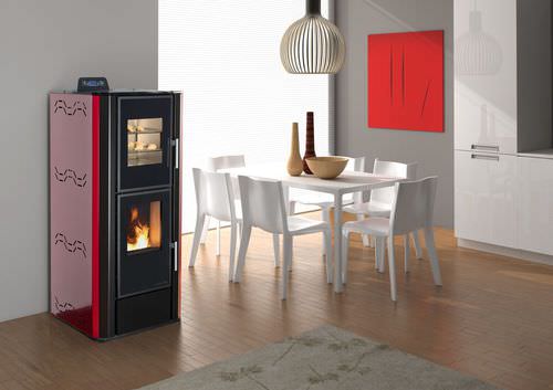 Pellet boiler stove - COMO  - KARMEK ONE SRL - contemporary / steel