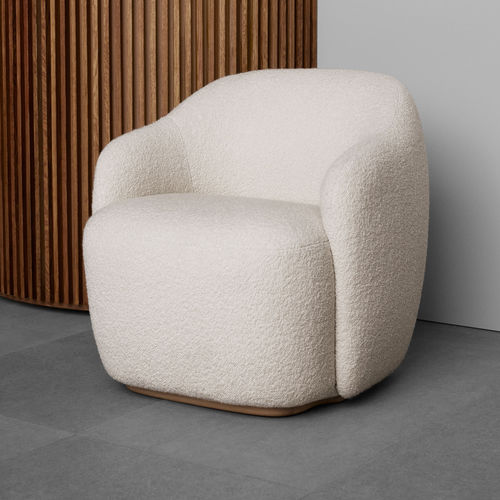 Contemporary armchair - BARBA - Fogia - leather / fabric / white