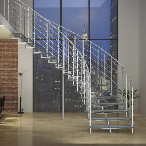 Circular Staircase - Backbone Single - Iam Design - Glass Step 