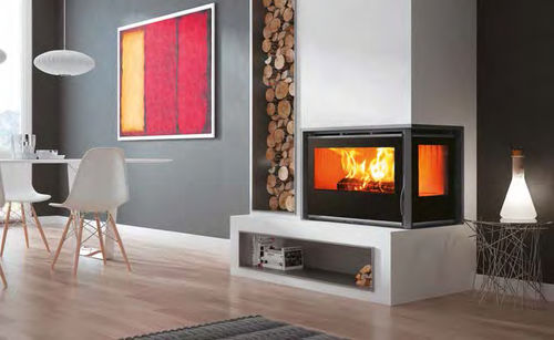Corner fireplace insert - A-85 PLUS - A-70 PLUS - Carbel - wood-burning