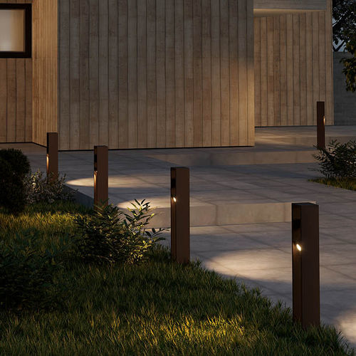Garden bollard light - XROCK POLE - Redo Group - contemporary / PMMA / cast aluminum