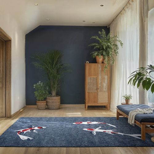 Contemporary rug - JAPANESE POND 9390 - Louis De Poortere - animal motif / polyester / rectangular