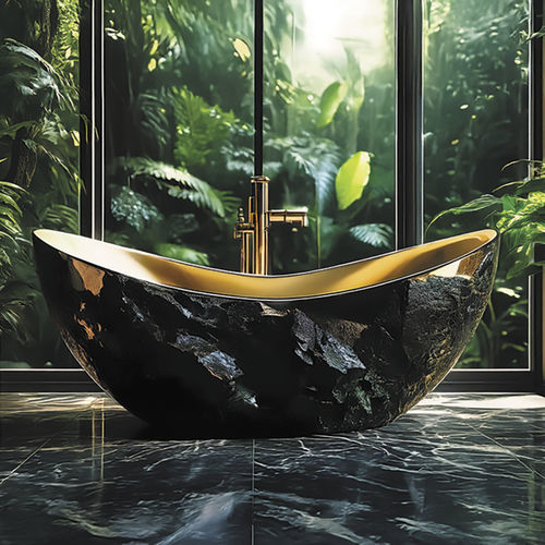 Gemstone bathtub - GOLDEN LABRADORITE - GUIDERO Holland BV - free-standing / labradorite / original design