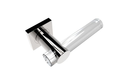 Glass door handle - CIELO R SS SATIN - GUIDERO Holland BV - crystal / contemporary