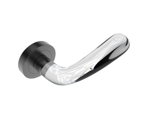 Glass door handle - ARMA R SS SATIN - GUIDERO Holland BV - crystal / contemporary