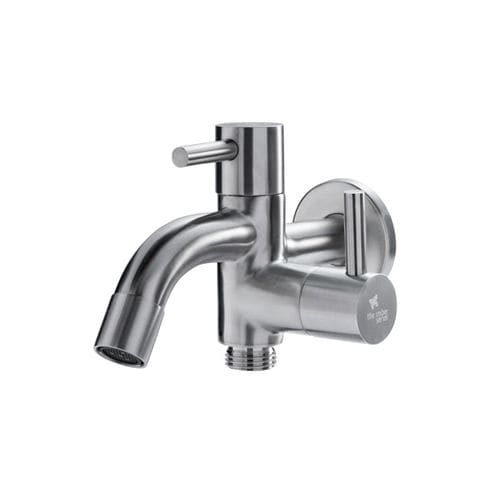 Handbasin mixer tap - HBWS-4122-316 - Outdoor Shower Company - wall-mounted / stainless steel / outdoor