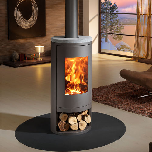 Wood heating stove - SYDNEY - Panadero - 5 kW...10 kW / free-standing / central