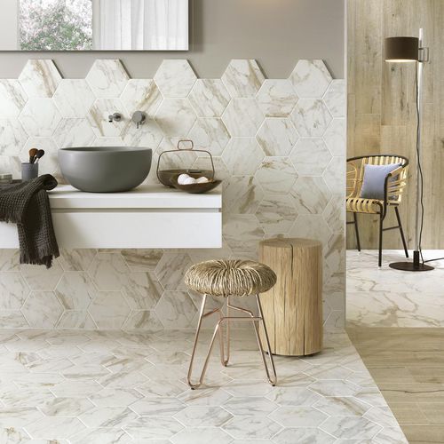 Porcelain stoneware tile - BISTROT - Ragno - polished / high-gloss / bush hammered