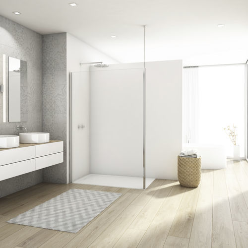 Fixed shower screen - WALK-IN DIVERA D22WI1V - Ronal - corner / Securit® glass / clear glass