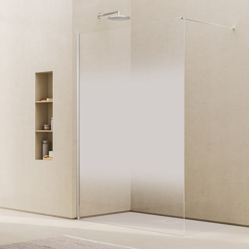 Fixed shower screen - EASY 2.0 D40 A68 - Ronal - rectangular / corner / tempered glass