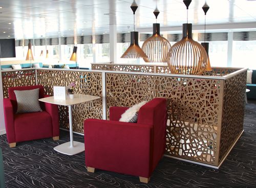 Partition wall decorative panel - CRUISE SHIP ELBE PRINCESSE CROISI EUROPE - Bruag Design Factory AG - wall-mounted / MDF / plywood