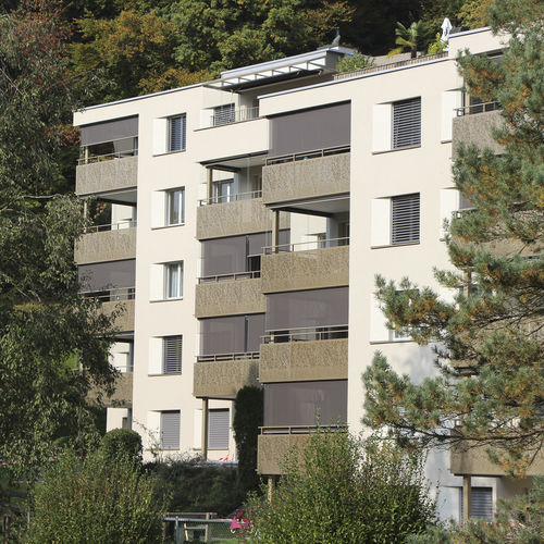 HPL railing - CELLON - MFH LÄNGWEIHERSTRASSE - Bruag Design Factory AG - with panels / outdoor / for balconies