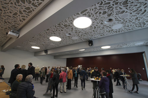 Ceiling acoustic panel - CONCERT- AND EVENT HALL DAVOS - Bruag Design Factory AG - for false ceiling / MDF / rectangular