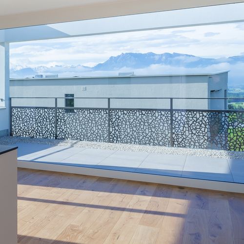 HPL railing - CELLON - WOHNÜBERBAUUNG AM RONBACH - Bruag Design Factory AG - with panels / balustrade / perforated sheet metal