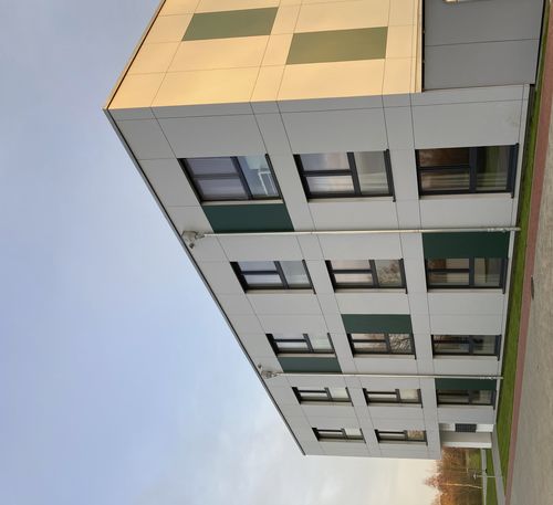 HPL ventilated facade - CELLON CAMPUS HEIDE - Bruag Design Factory AG - sheet / smooth / colored