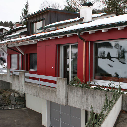 Ventilated facade cladding - CELLON - EFH MOSNANG - Bruag Design Factory AG - panel / HPL / smooth