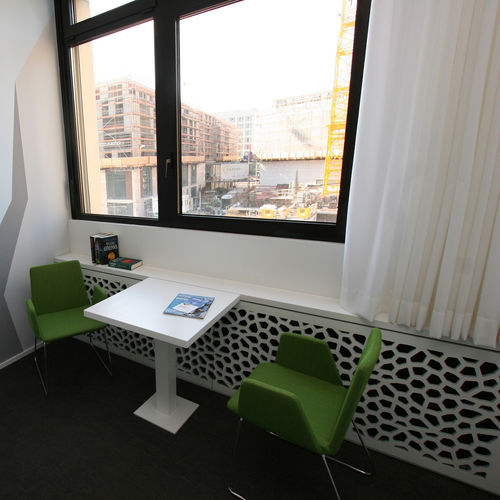 Furniture decorative panel - CITY WOHNEN STUTTGART - Bruag Design Factory AG - for partition wall / MDF / perforated