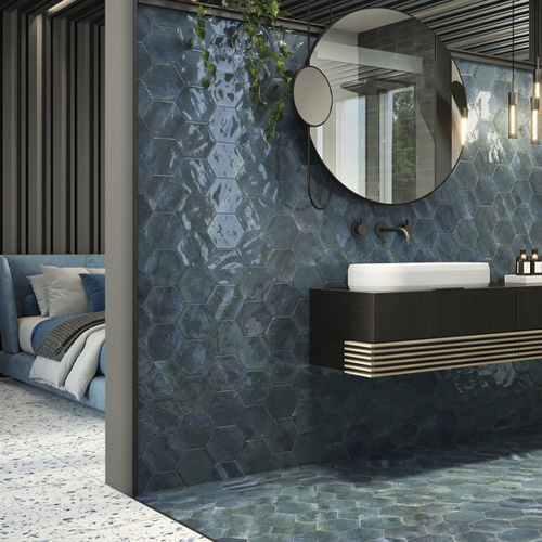Ceramic hexagonal tile - KE-22113 - BÄRWOLF - high-gloss / indoor / bathroom