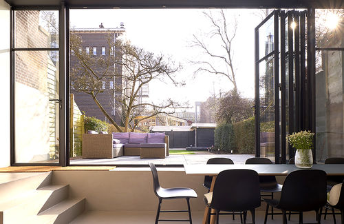 Folding door - MHB - interior / steel / glazed