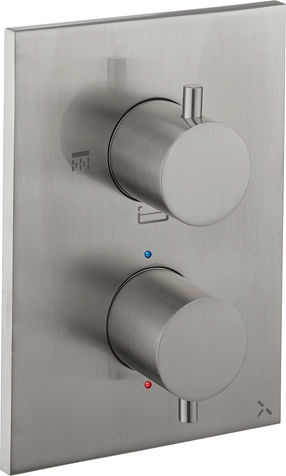 Shower mixer tap - MPRO CROSSBOX 3 - Crosswater - wall-mounted / thermostatic / chromed metal