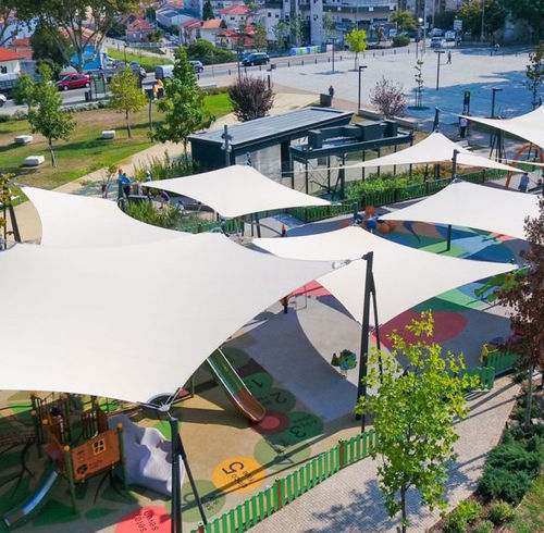 Metal frame tensile structure - TROFA - Eugreb Invest - for shelter / with PVC membrane / for playground