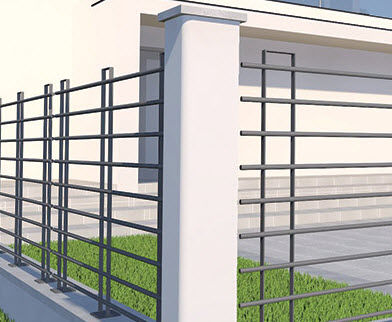 Fence with bars - VULCANO : ORIZZONTALE - Libra Industriale spa - garden / steel / contemporary