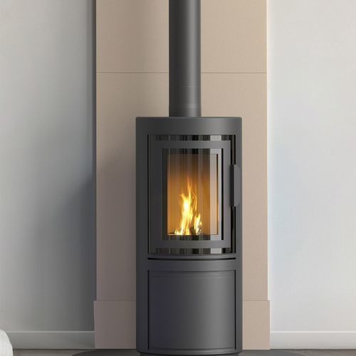 Wall-mounted heat shield - UNIE - dixneuf - stone / steel / stove