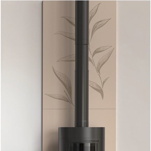 Wall-mounted heat shield - BOTANIA - dixneuf - free-standing / steel / stone
