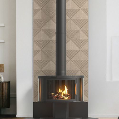 Free-standing heat shield - TIKA - dixneuf - wall-mounted / steel / stone