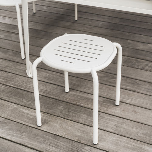 Contemporary stool - Hyphen - Cornilleau - galvanised steel / galvanised steel base / waterproof