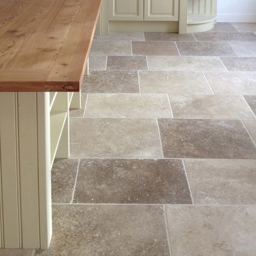 Travertine tile - 01011 - bca materiaux anciens - polished / indoor / floor